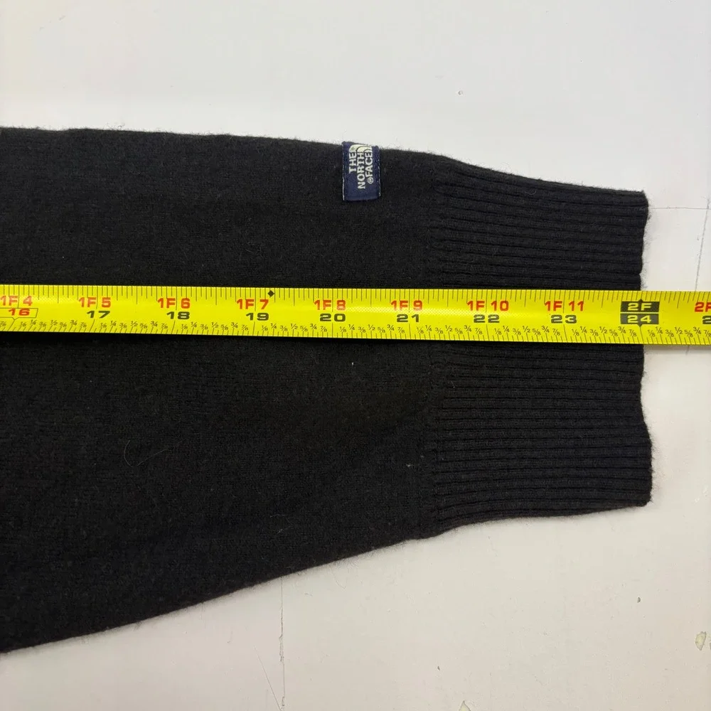 The North Face Mens XL Black Cotton Wool Blend Quarter Zip Pullover‎ Sweater